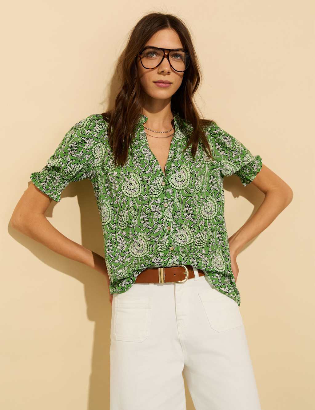 Floral Notch Neck Blouse
