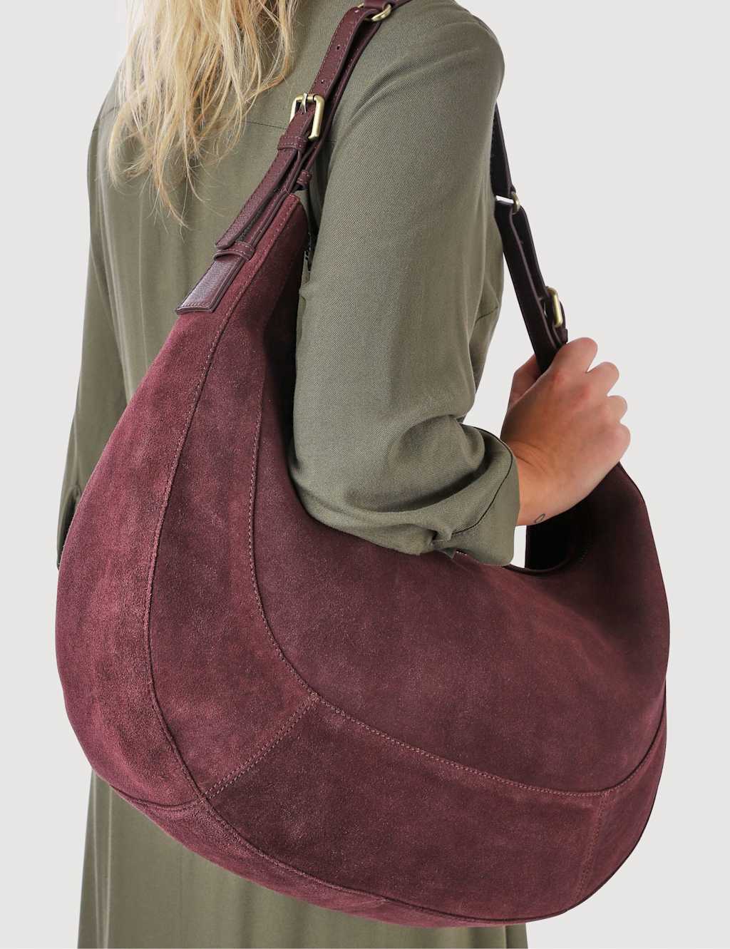 Jones Bootmaker Leather Shoulder Bag Burgundy