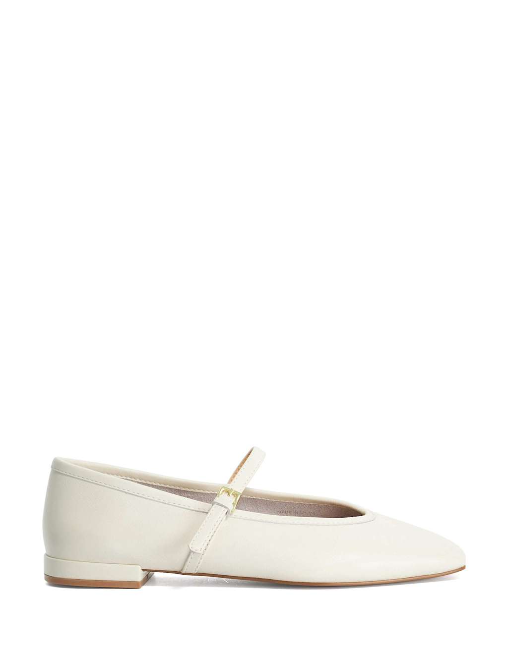 Dune London Women's Suede Square Toe Mary Jane Ballet Pumps - 7 - Ecru - Available at M&S