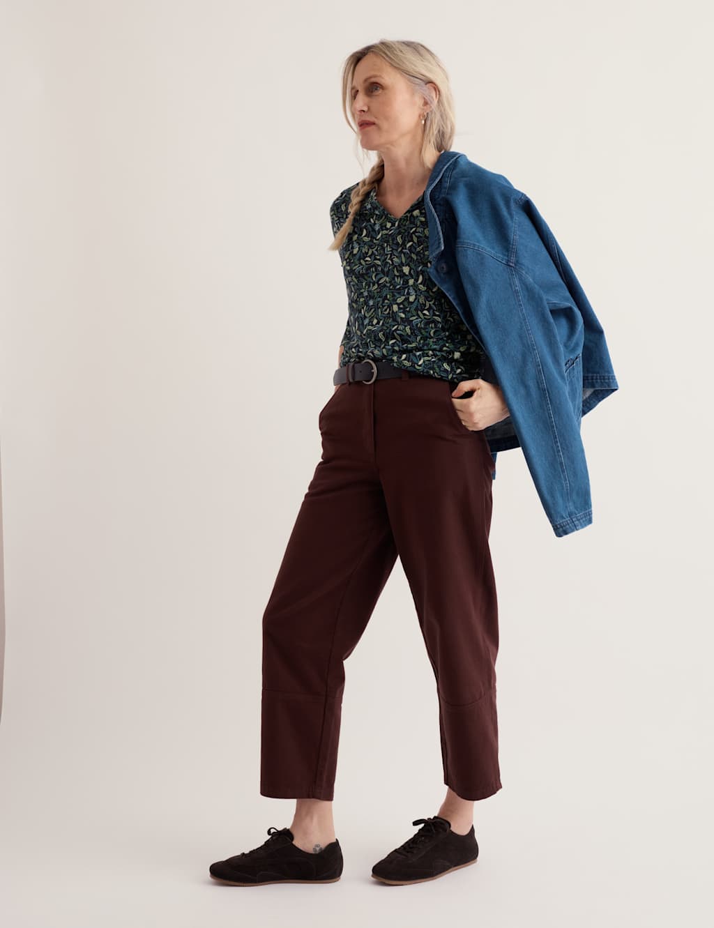 Seasalt Cornwall Women's Cotton Blend Printed Notch Neck Top - 20 - Green Mix - Available at M&S