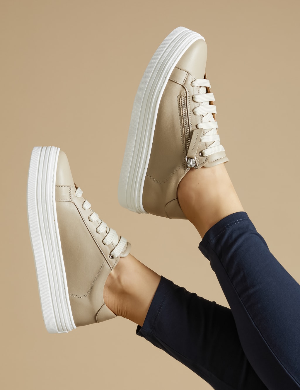 Leather Flatform Trainers