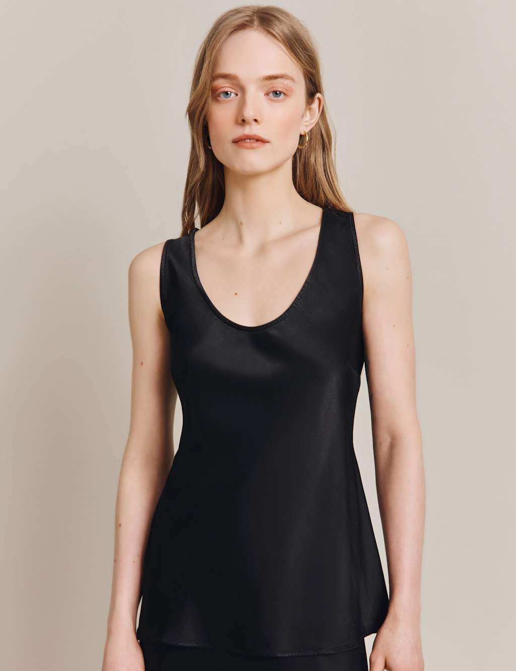 Satin Scoop Neck Vest Top