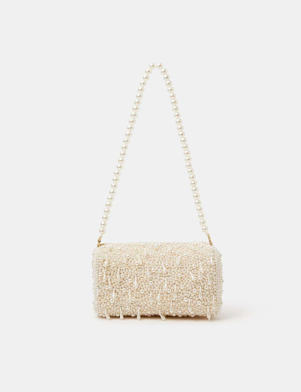 Accessorize Women's Beaded Shoulder Bag - Ivory - Available at M&S