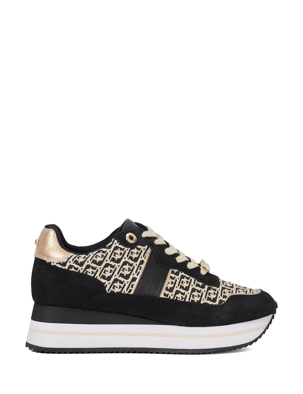 Mixed Texture Metallic Chunky Trainers