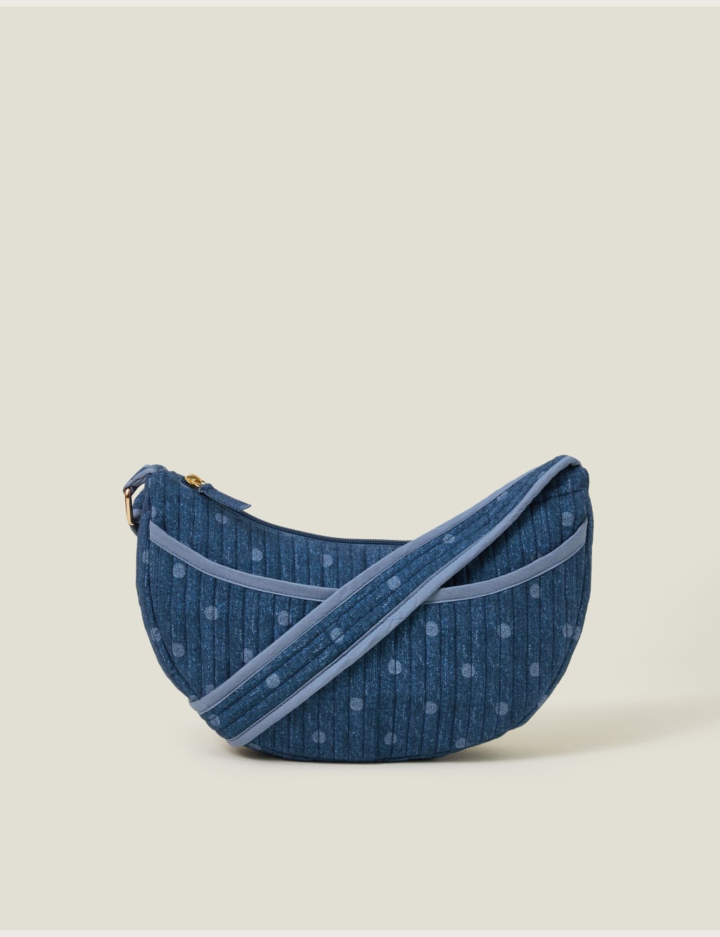 Denim Polka Dot Sling Cross Body Bag