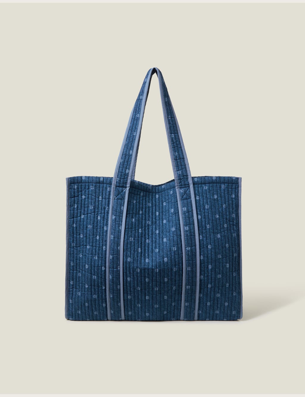 Denim Polka Dot Quilted Shopper