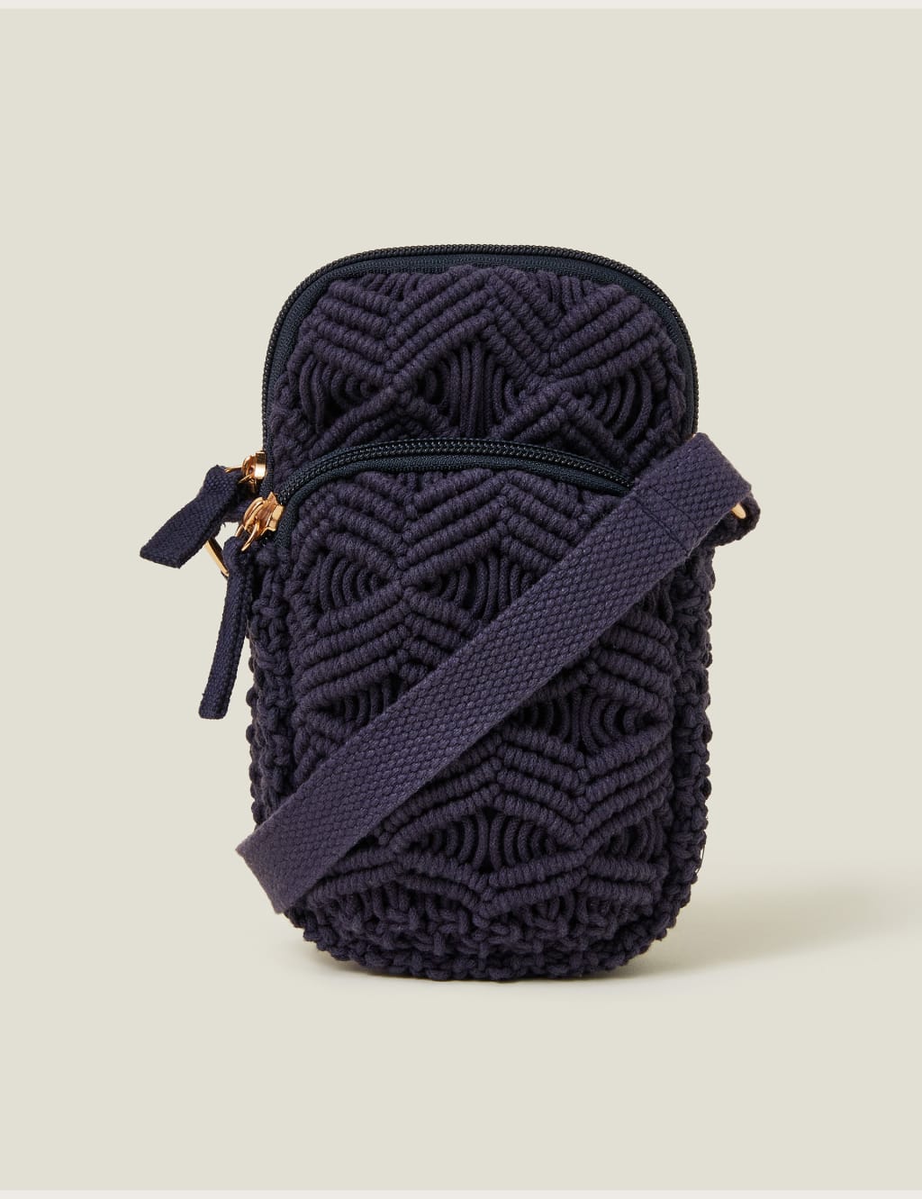 Pure Cotton Macrame Cross Body Phone Bag