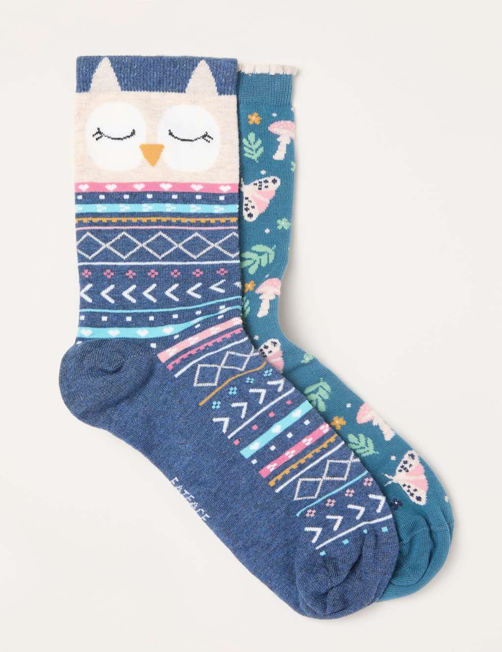 FatFace 2 Pack Cotton Rich Trainer Socks Multi