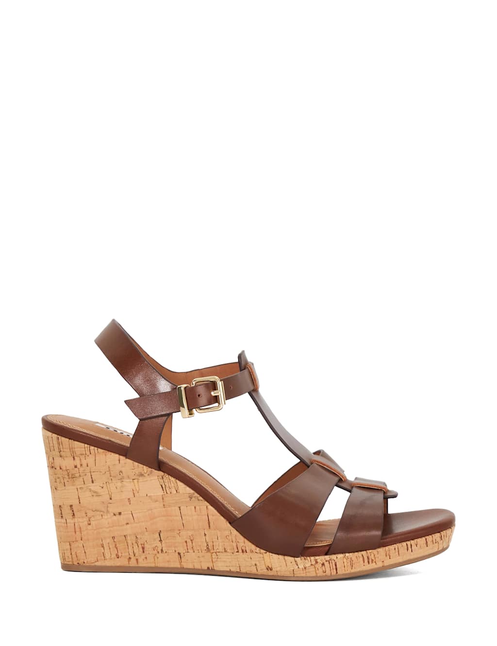 Wide Fit Leather Wedge Sandals