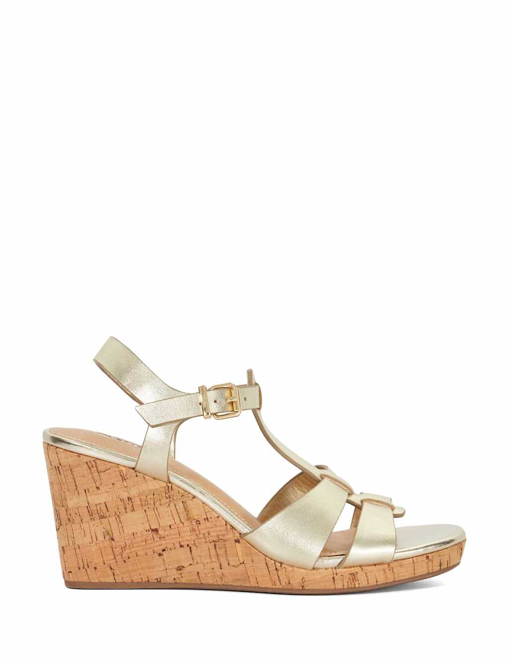 Wide Fit Leather Wedge Sandals