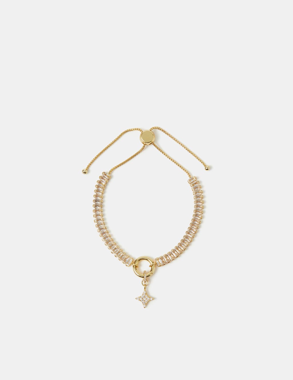 Accessorize Women's 14ct Gold Plated Baguette Charm Bracelet - Available at M&S