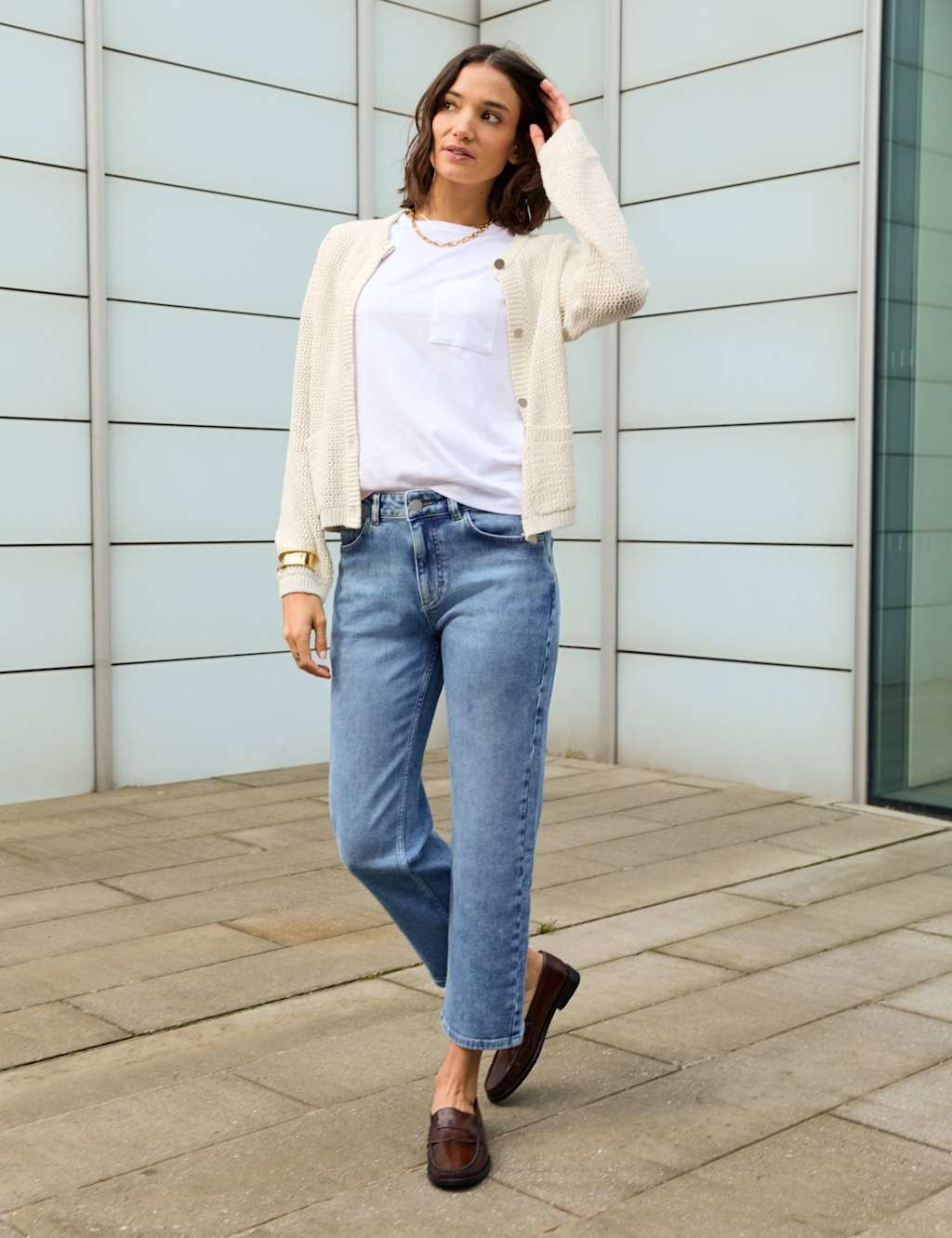 High Waisted Straight Leg Jeans