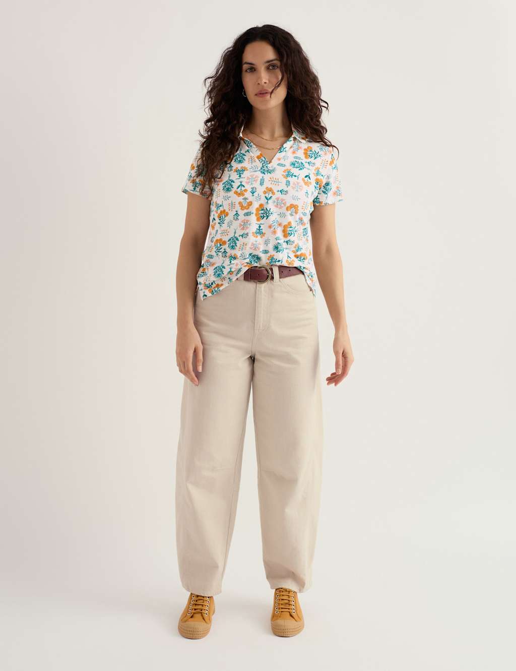 Seasalt Cornwall Women's Pure Cotton Floral Collared Top - 22 - White Mix - Available at M&S