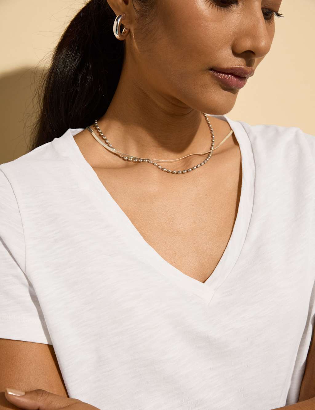 Pure Cotton V-Neck T-Shirt
