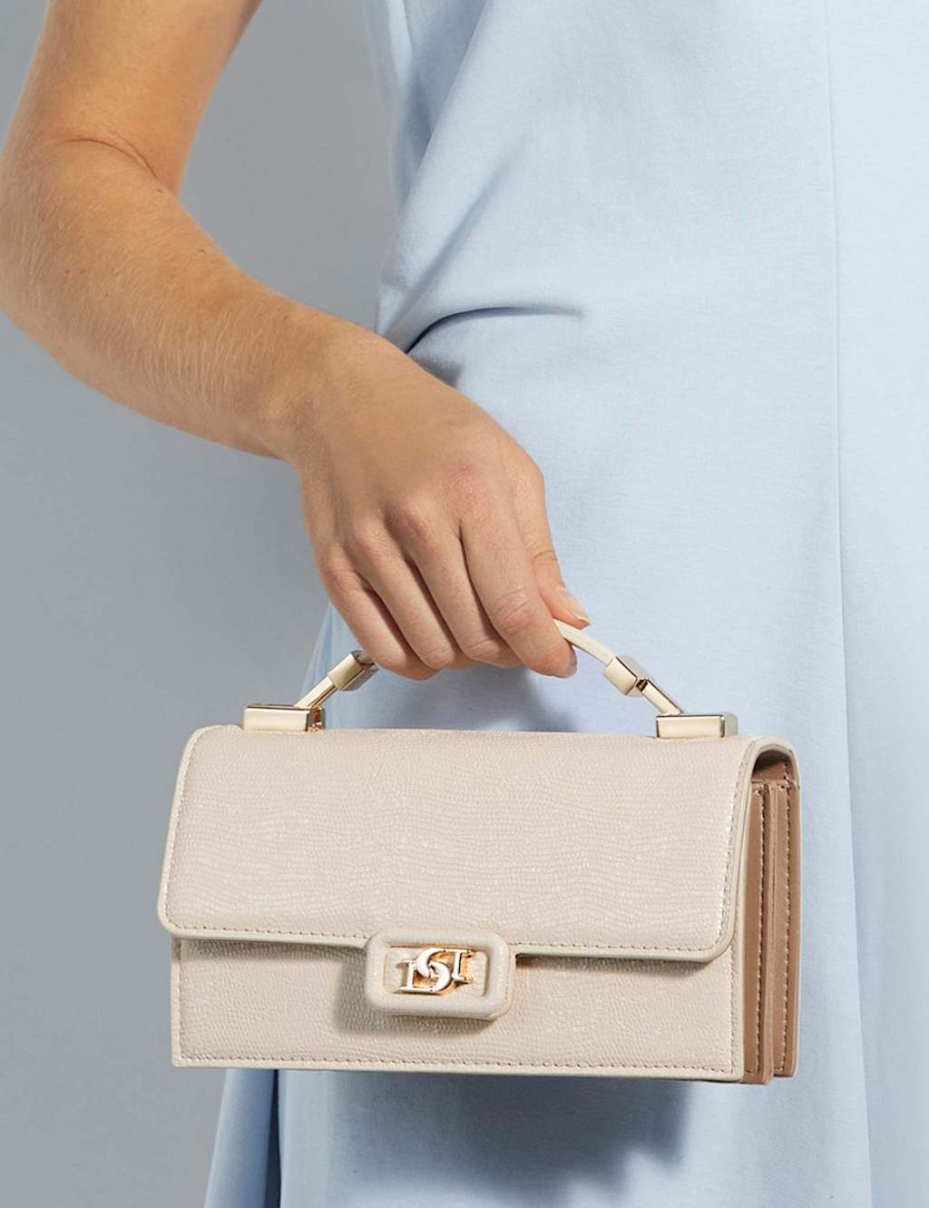 Dune London Women's Lizard Effect Top Handle Grab Bag - Ecru - Available at M&S