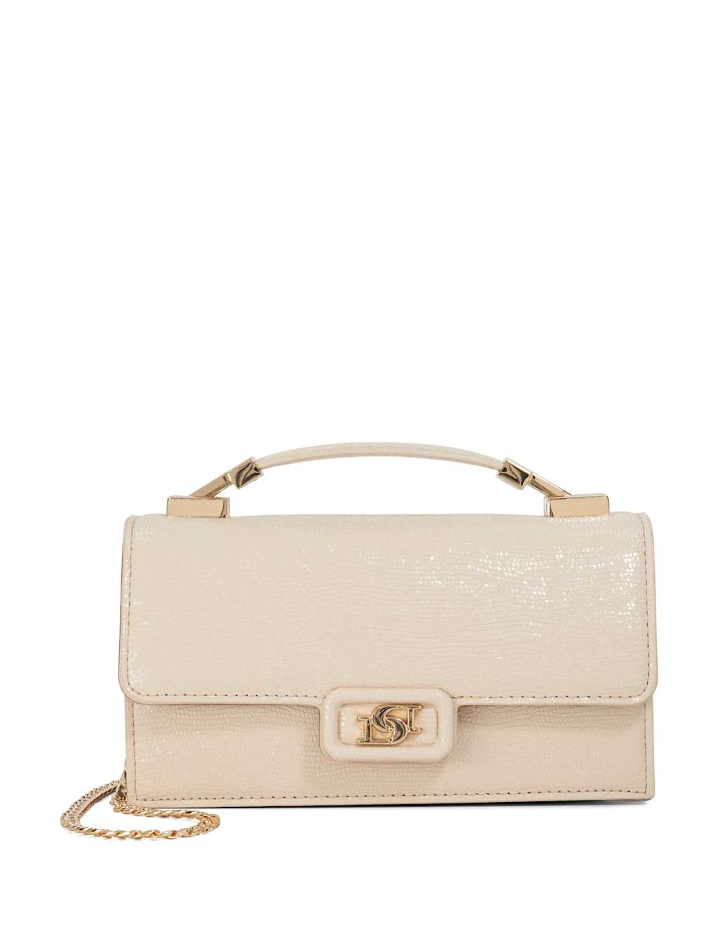Lizard Effect Top Handle Grab Bag