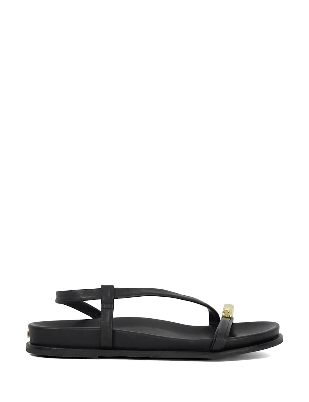 Leather Metallic Detail Strappy Flat Sandals