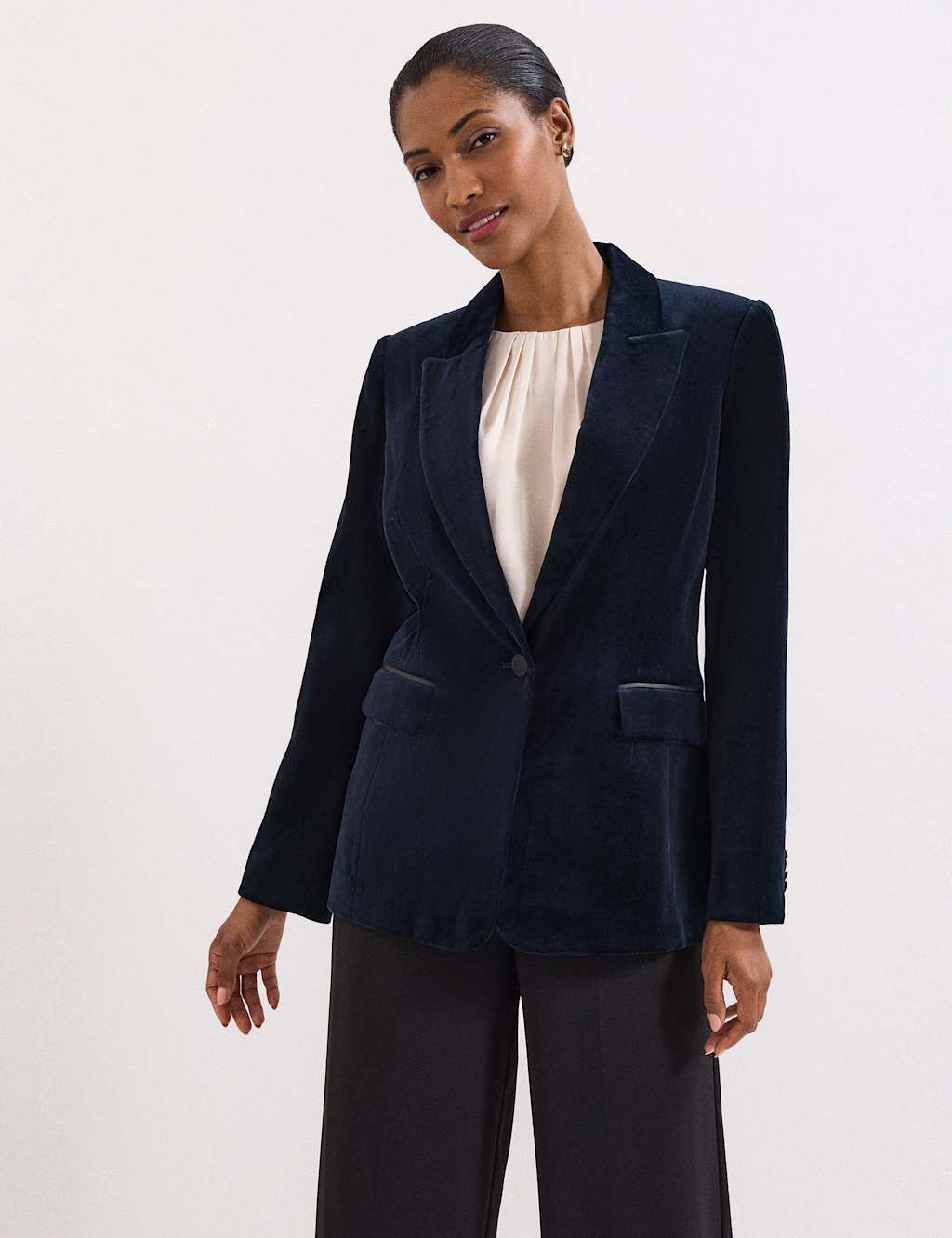 Phase Eight Velvet Blazer Navy