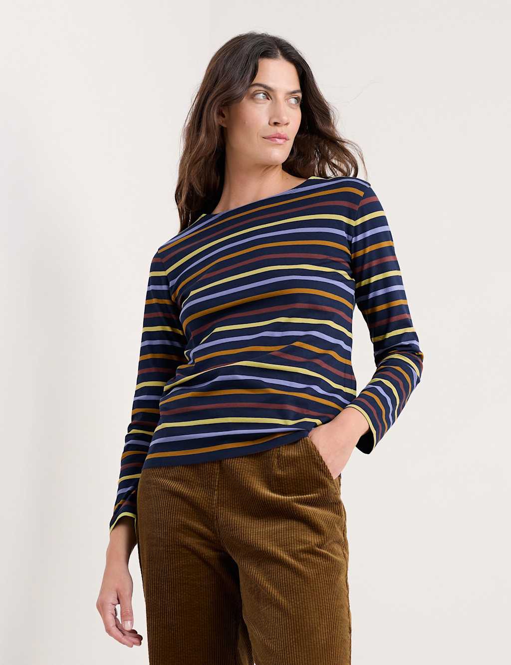 Seasalt Cornwall Pure Cotton Striped Top Multi
