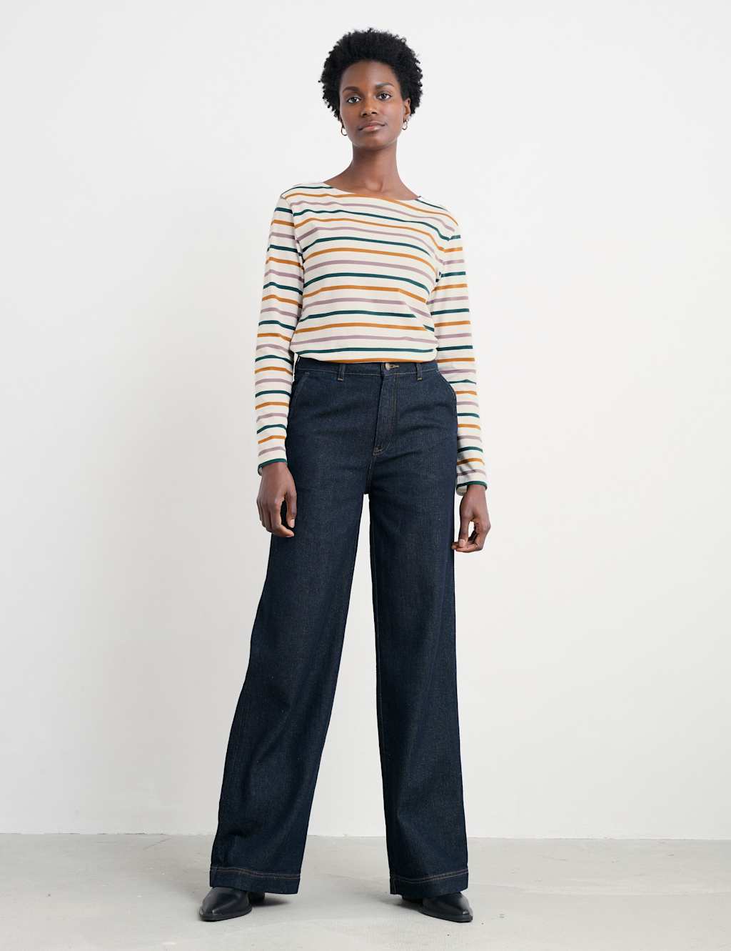 Seasalt Cornwall Pure Cotton Striped Top Multi