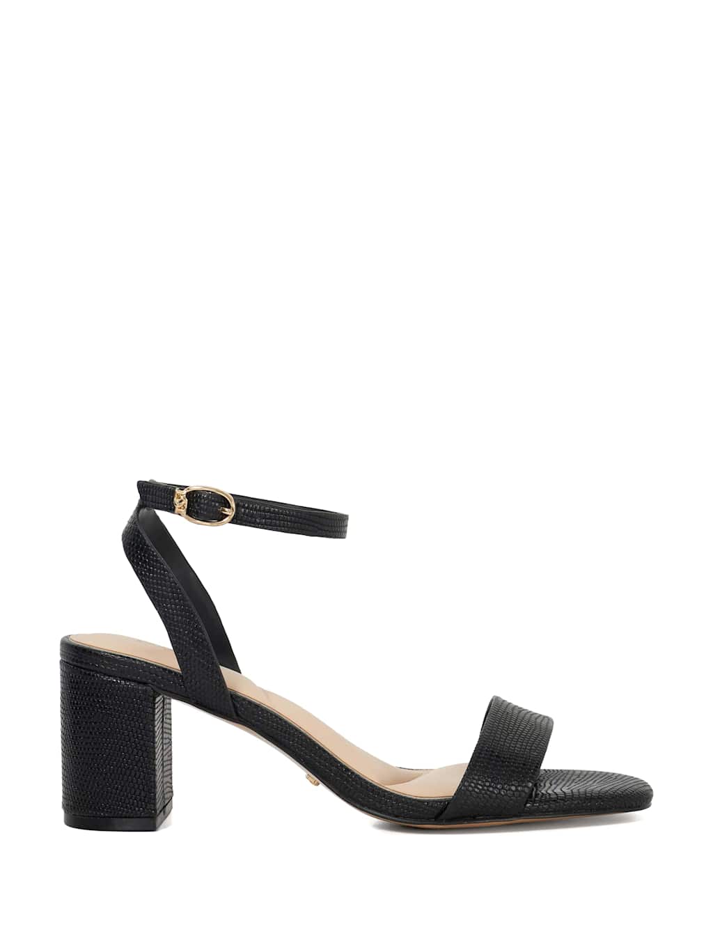 Leather Ankle Strap Block Heel Sandals