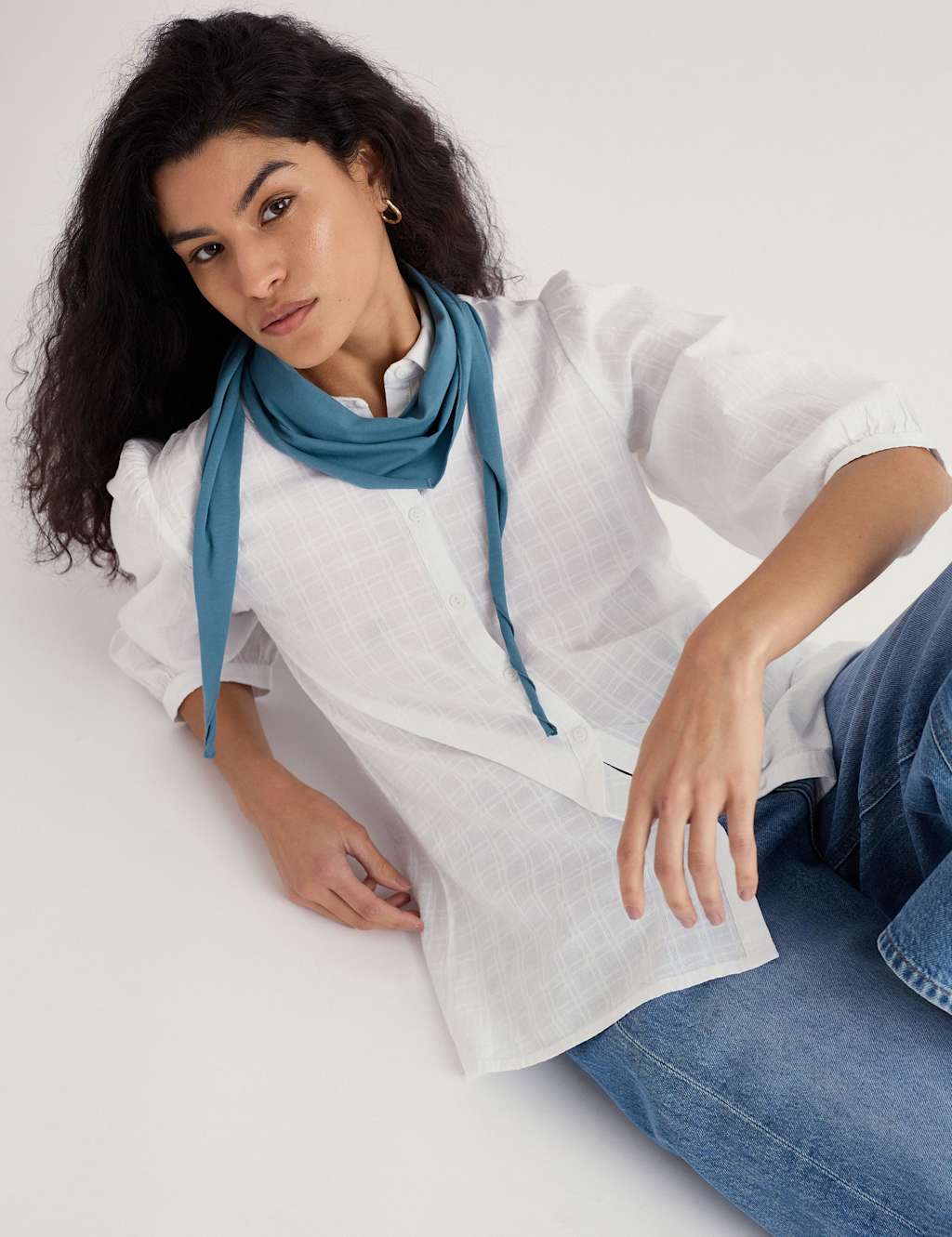 Seasalt Cornwall Women's Cotton Rich Triangle Scarf - Blue - Available at M&S