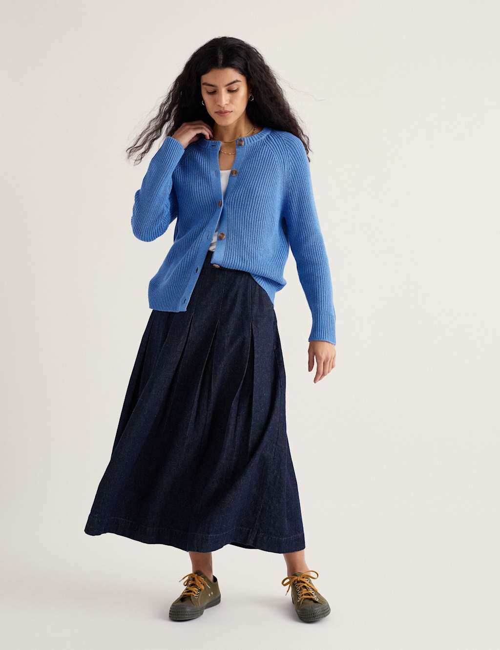 Seasalt Cornwall Women's Pure Cotton Textured Relaxed Cardigan - 12 - Light Blue - Available at M&S