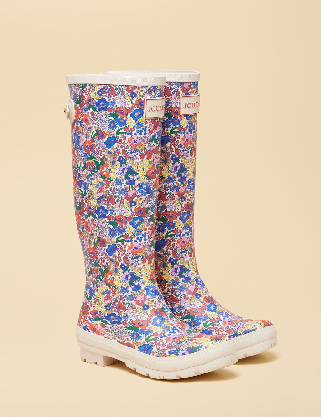 Joules Women's Ditsy Floral Adjustable Knee High Wellies - 5 - Multi - Available at M&S