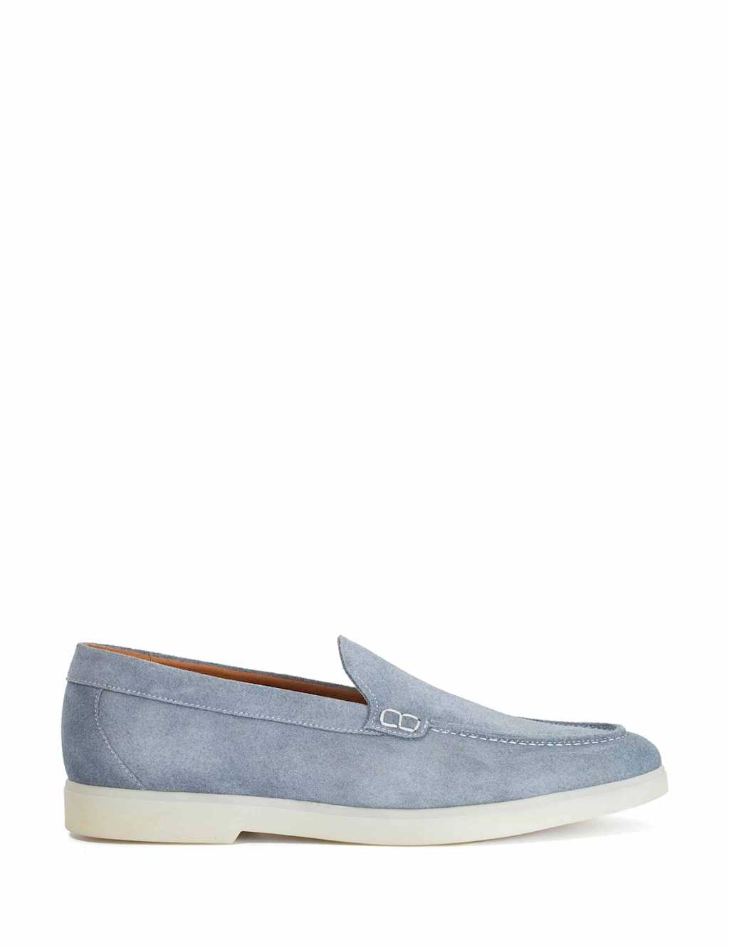 Dune London Men's Wide Fit Suede Slip On Casual Loafers - 7 - Blue - Available at M&S