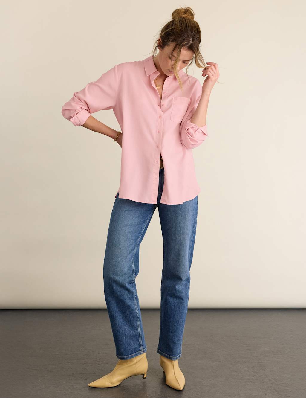 Baukjen Women's Pure Lyocell Collared Relaxed Shirt - 16 - Pink - Available at M&S