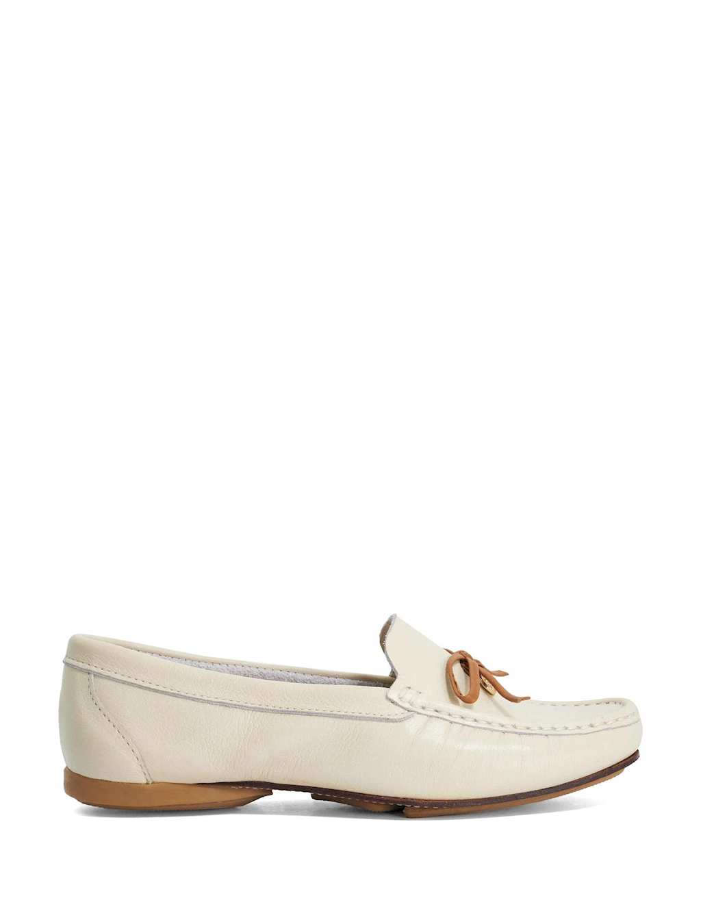 Dune London Women's Wide Fit Leather Flat Loafer - 6 - White - Available at M&S