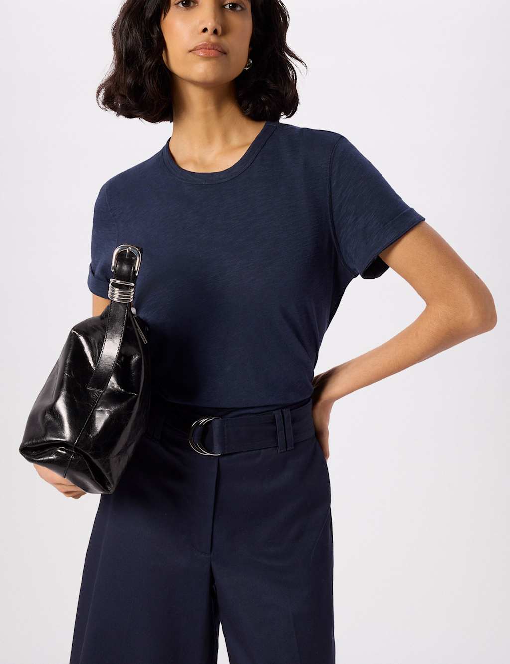 Whistles Women's Emily Pure Cotton T-Shirt - Extra Small - Navy - Available at M&S