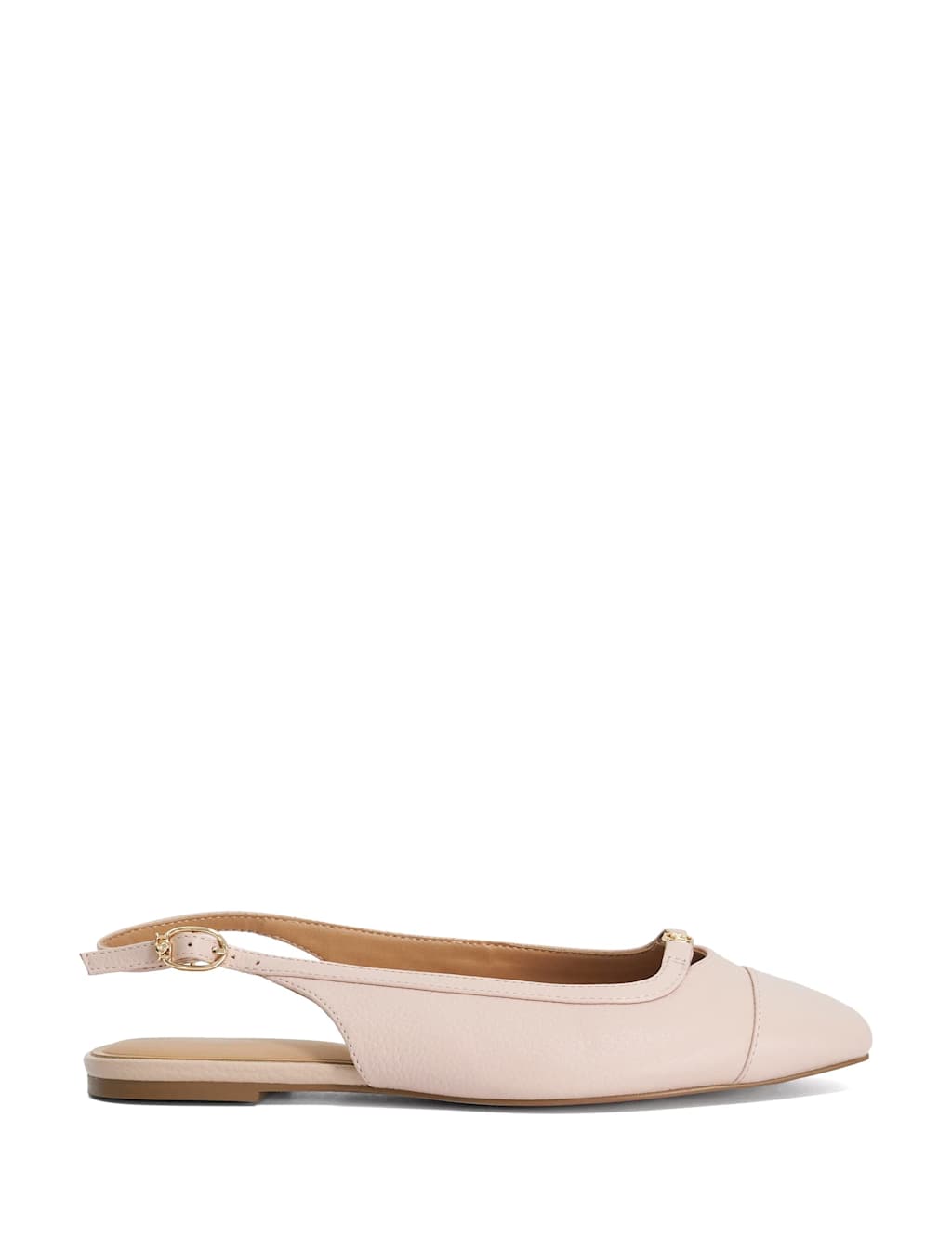 Dune London Women's Wide Fit Suede Flat Slingback Shoes - 6 - Blush - Available at M&S