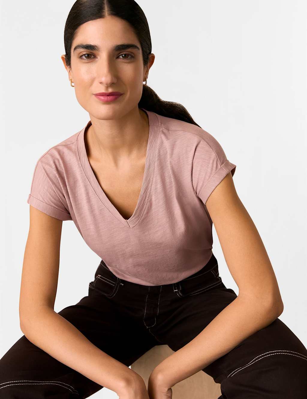 Pure Cotton V-Neck T-Shirt