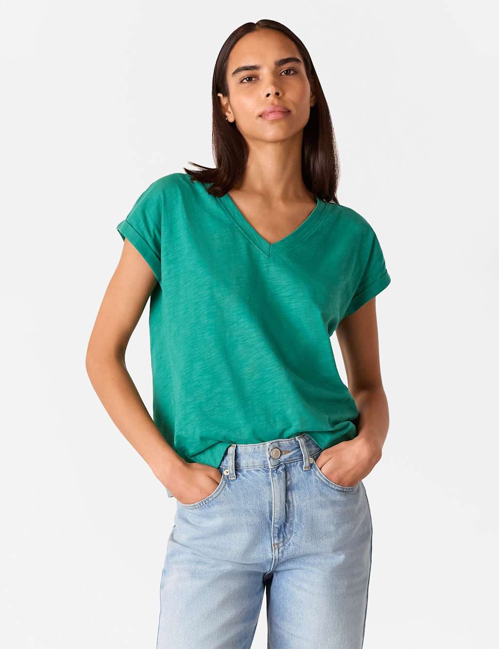 Pure Cotton V-Neck T-Shirt