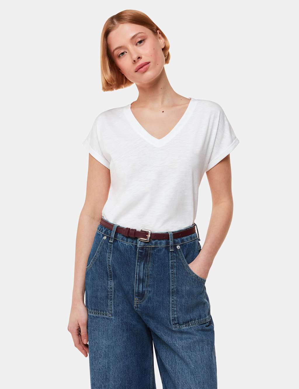 Pure Cotton V-Neck T-Shirt