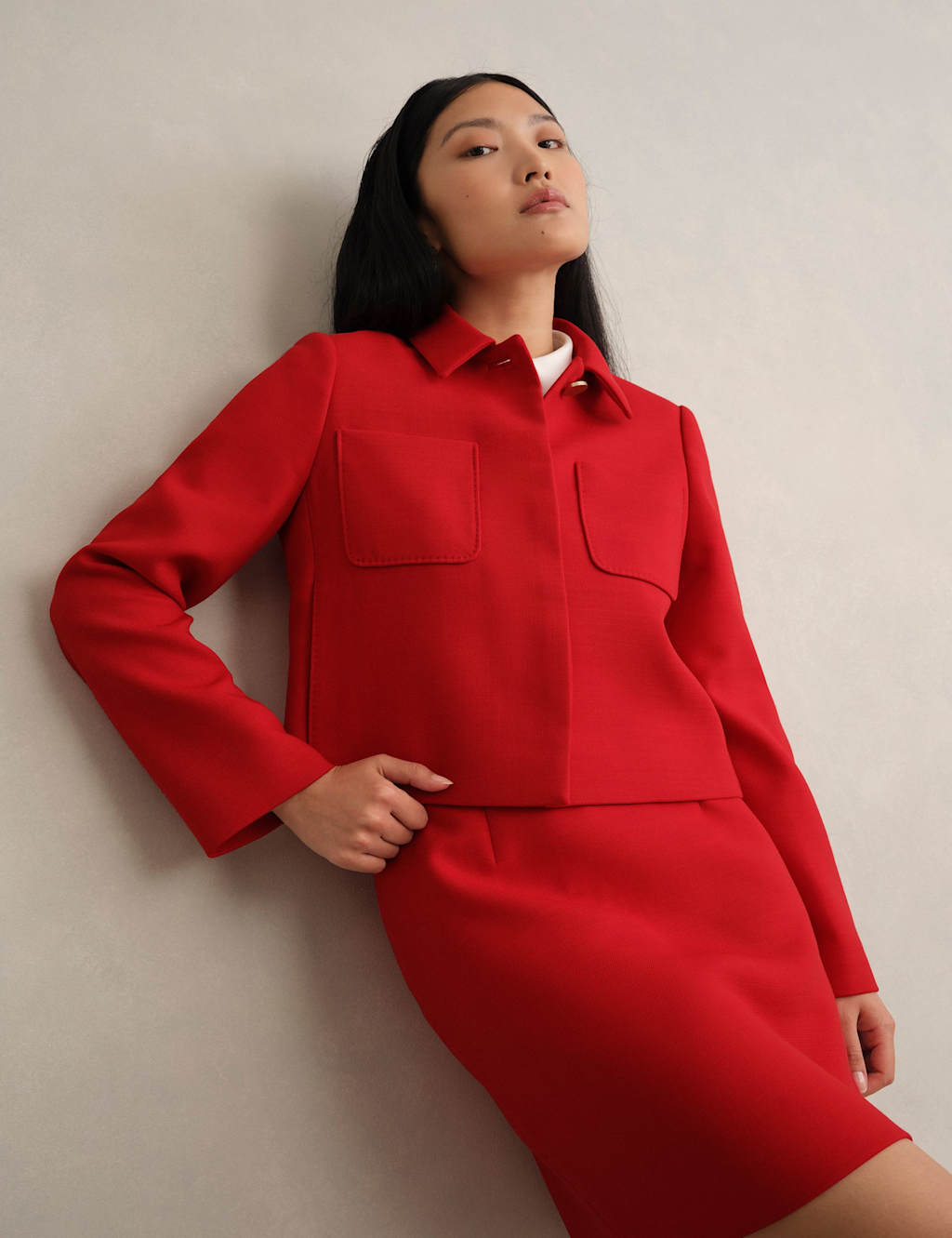 Hobbs Women's Wool Blend Jacket - 14 - Red - Available at M&S