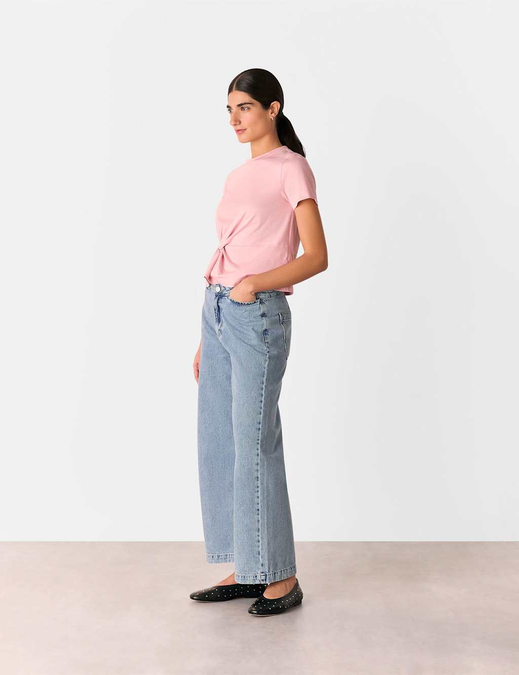 Pure Cotton Twist Front T-Shirt