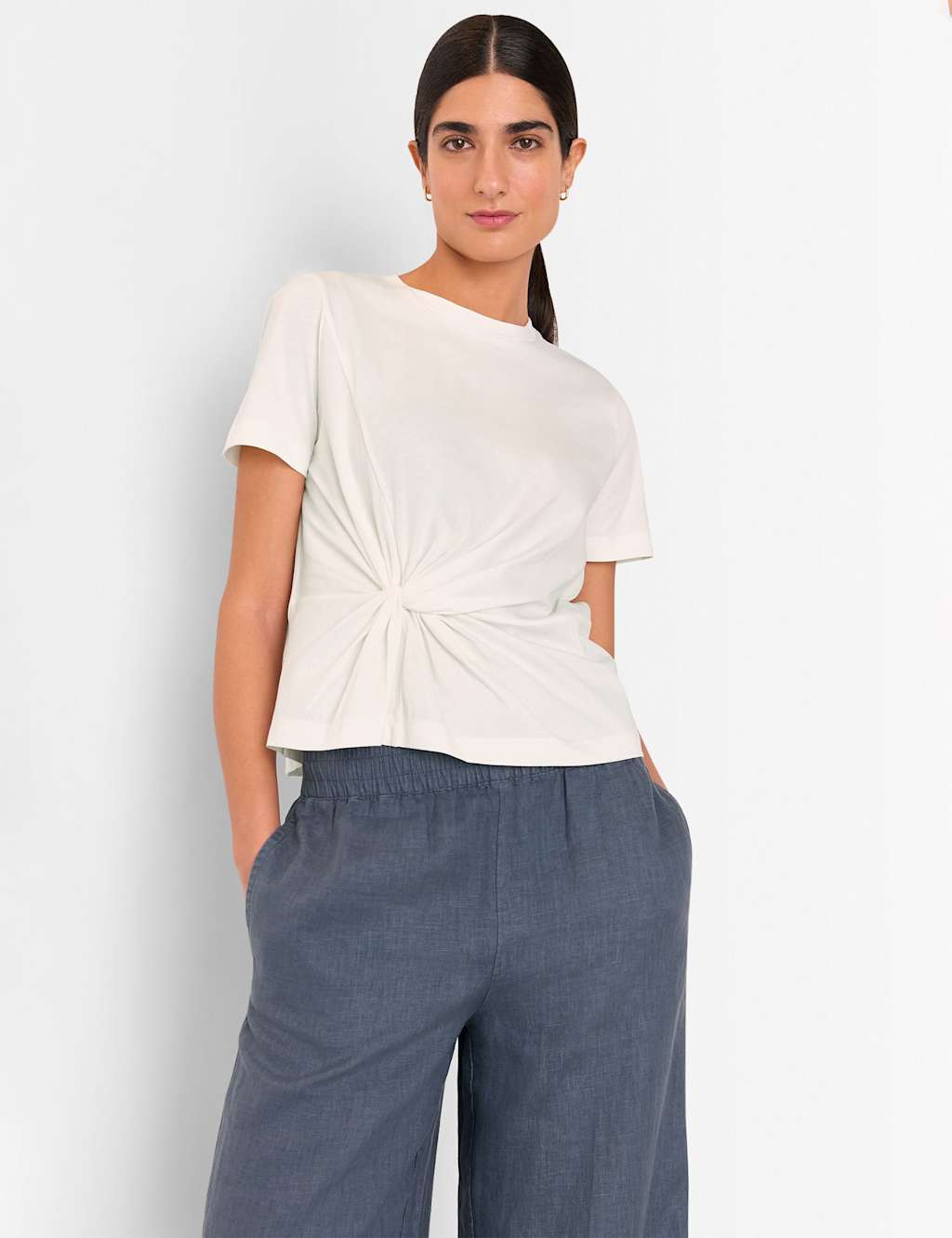 Pure Cotton Twist Front T-Shirt