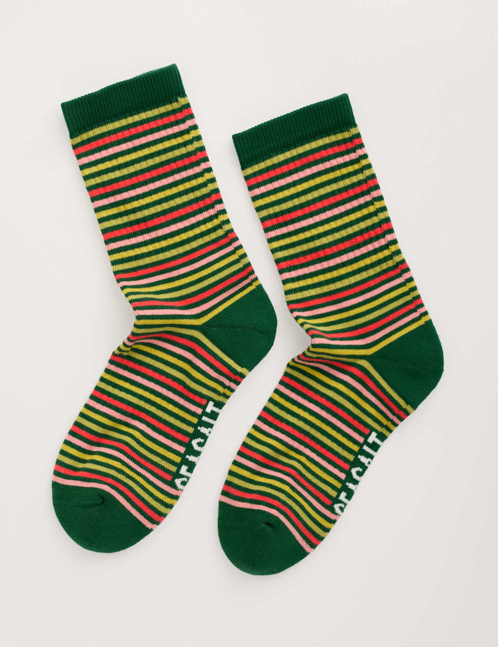Seasalt Cornwall Cotton Rich Striped Ankle High Socks Multi