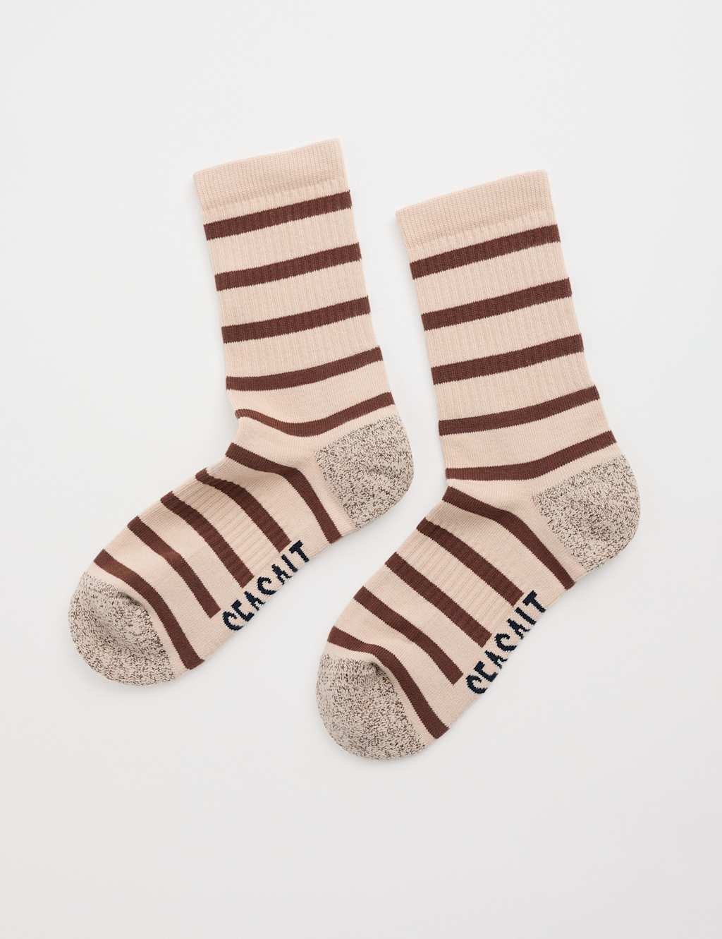Seasalt Cornwall Cotton Rich Striped Ankle High Socks Natural Mix