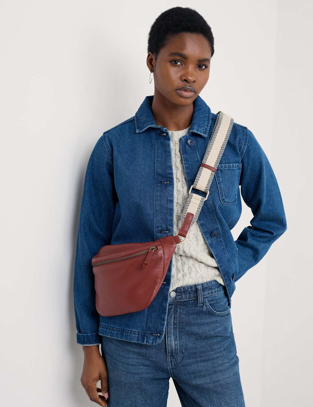 Seasalt Cornwall Leather Cross Body Bag Brown