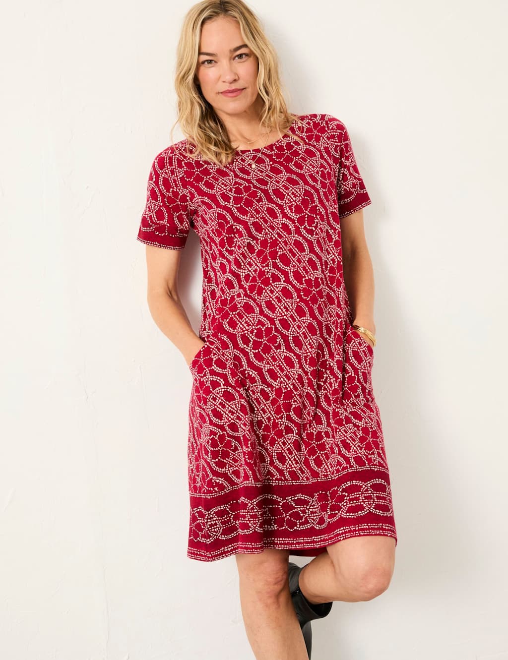Fatface Women's Floral Shift Dress - 14REG - Red Mix, Red Mix