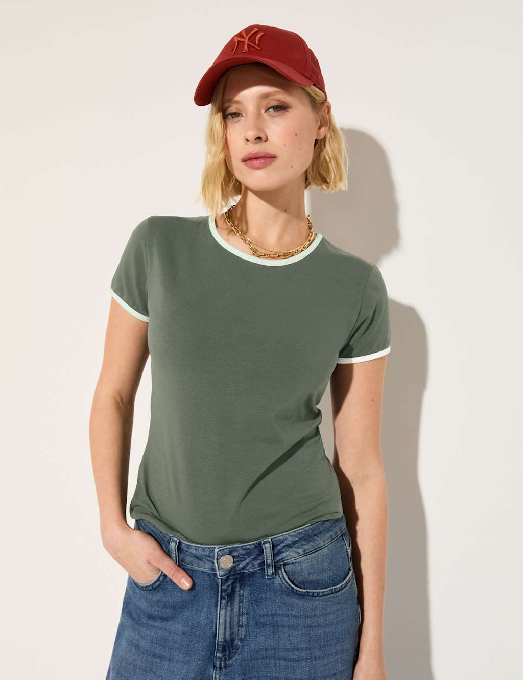 Cotton Rich Fitted Ringer Tee