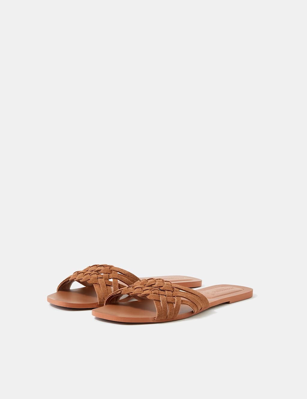 Accessorize Women's Leather Woven Sandals - 37 - Tan - Available at M&S