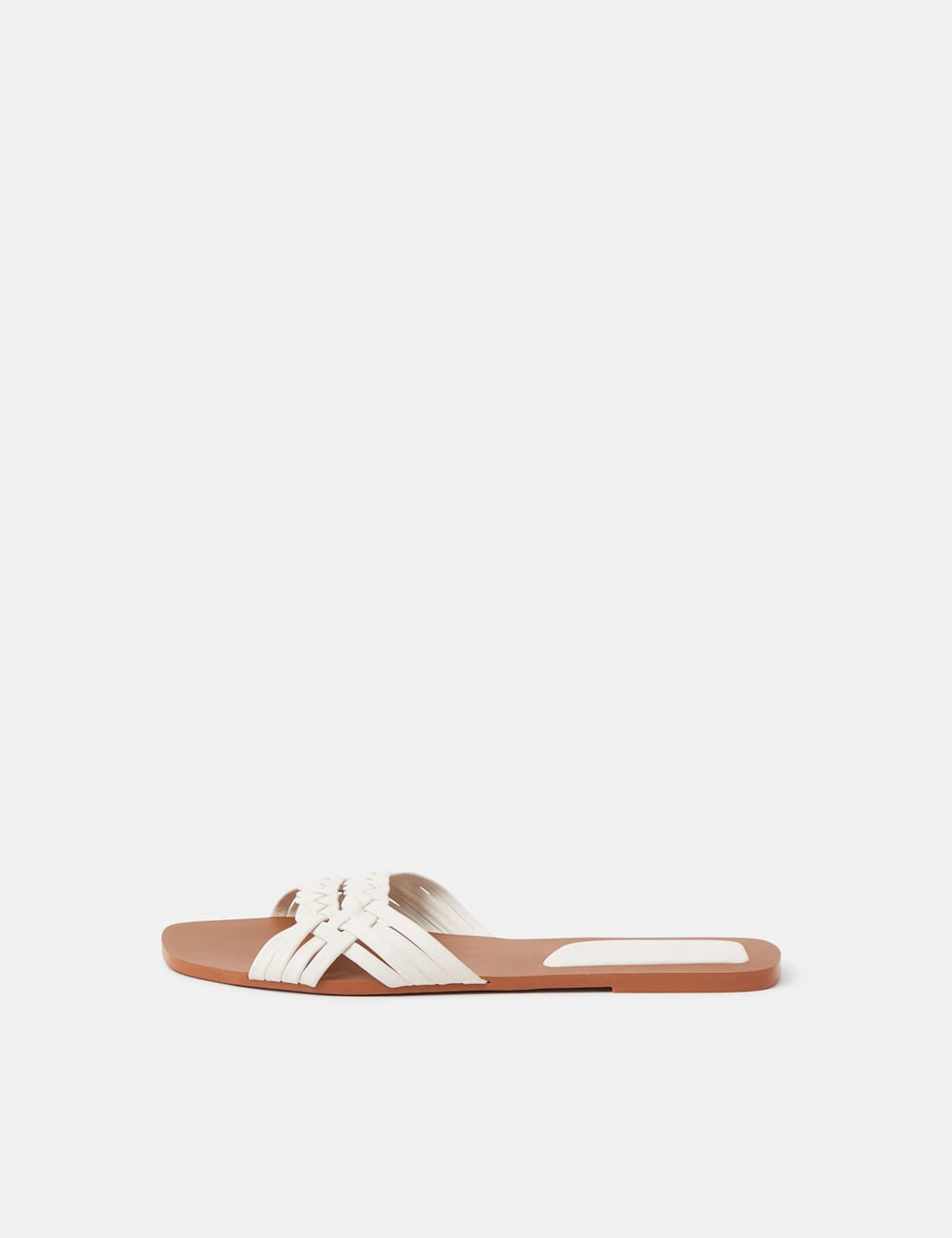 Accessorize Women's Leather Woven Sandals - 39 - White Mix - Available at M&S