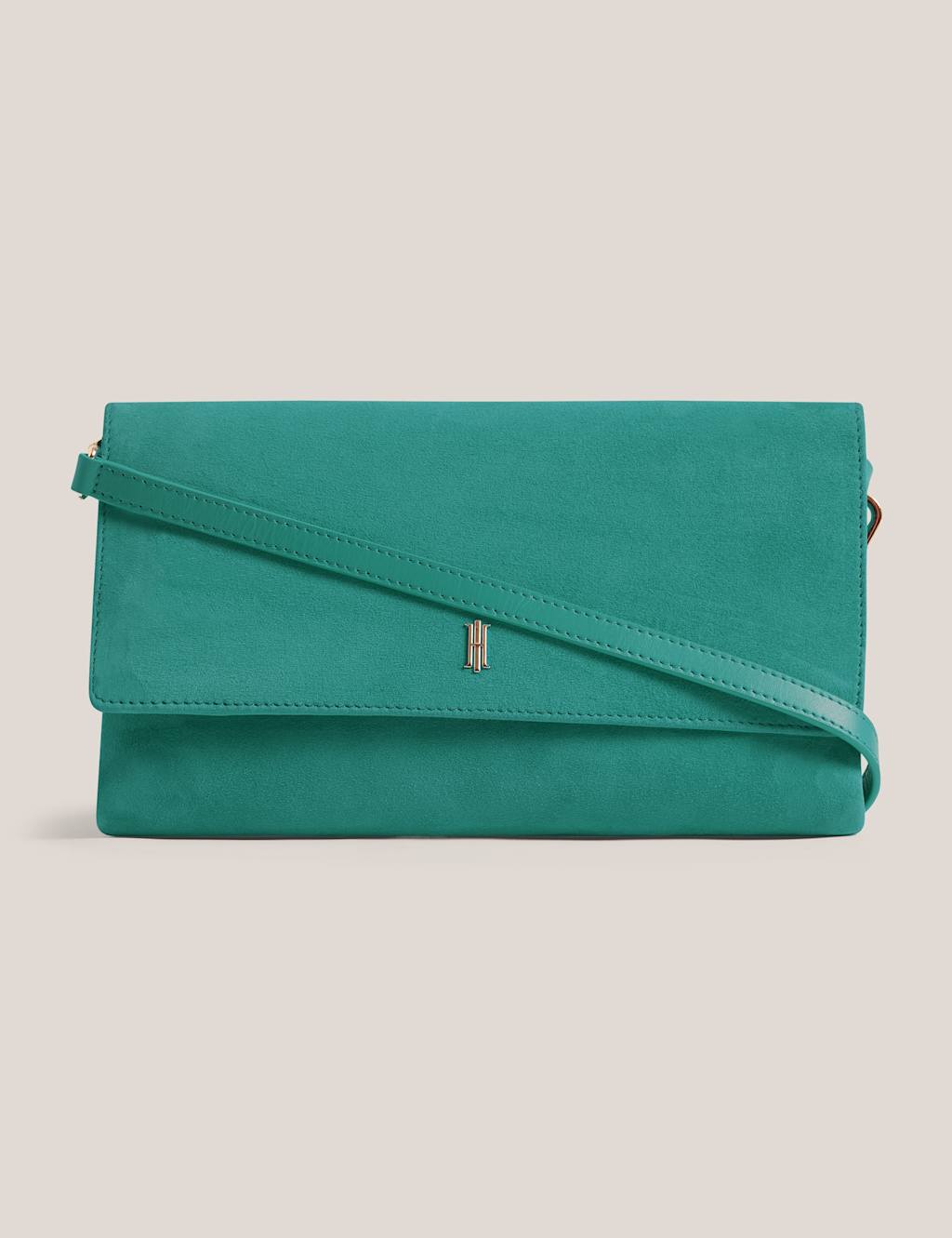 Hobbs Women's Suede Clutch Bag - Green - Available at M&S