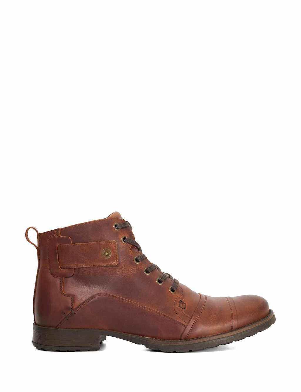 Dune London Leather Seam Detail Casual Boots Tan