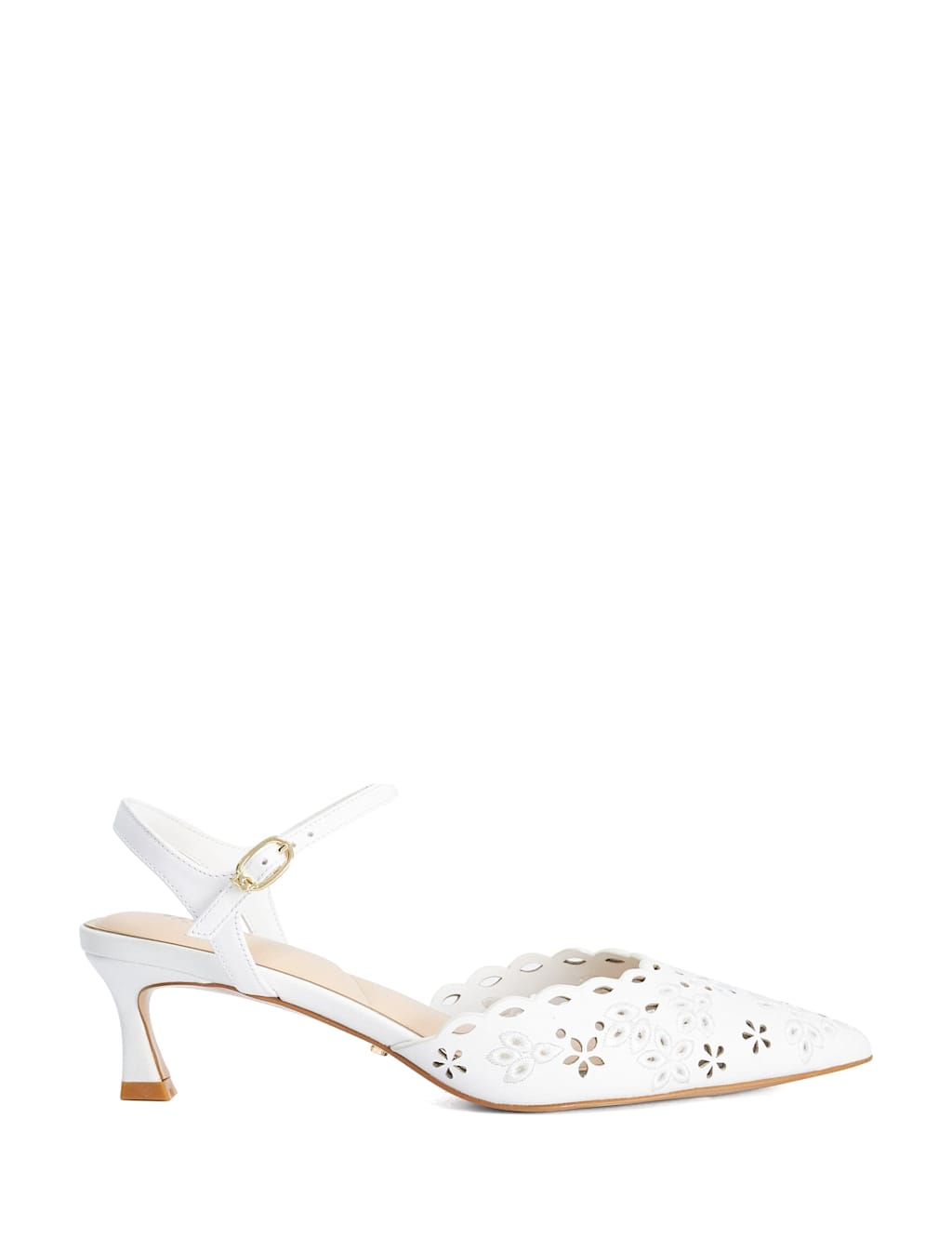 Dune London Women's Leather Stiletto Heel Pointed Court Shoes - 8 - White - Available at M&S