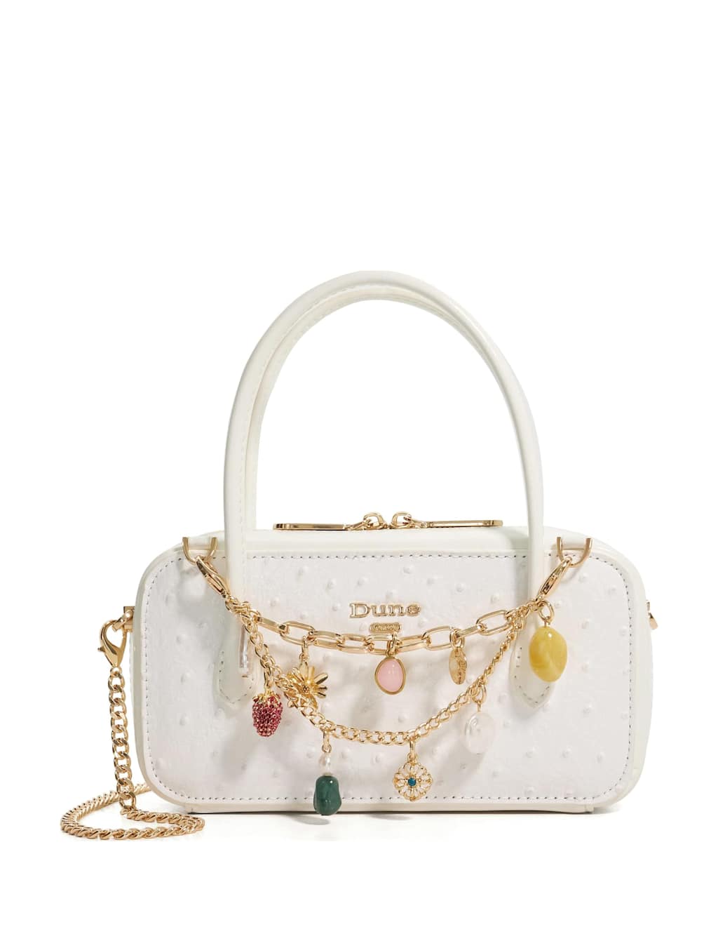 Dune London Women's Metallic Charm Embellished Cross Body Bag - White - Available at M&S
